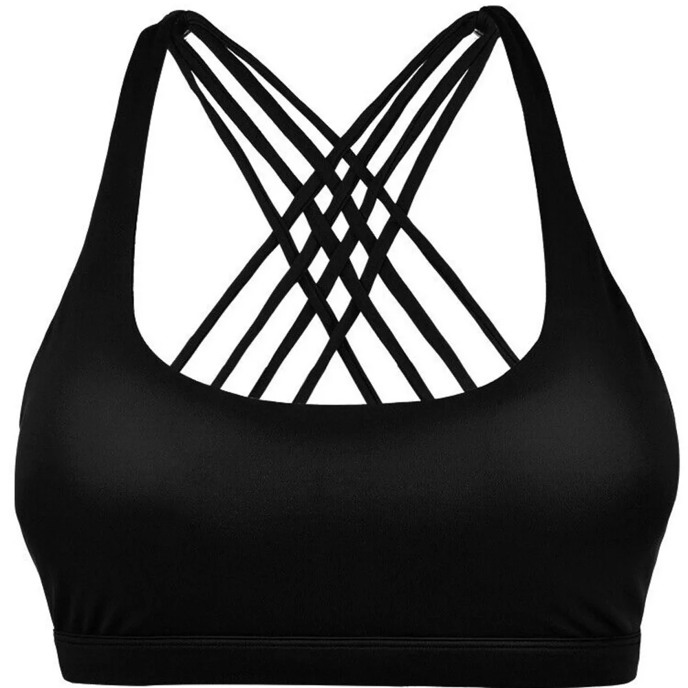 Cascade Blue Black Strappy Sports Bra - Picture 2 of 5